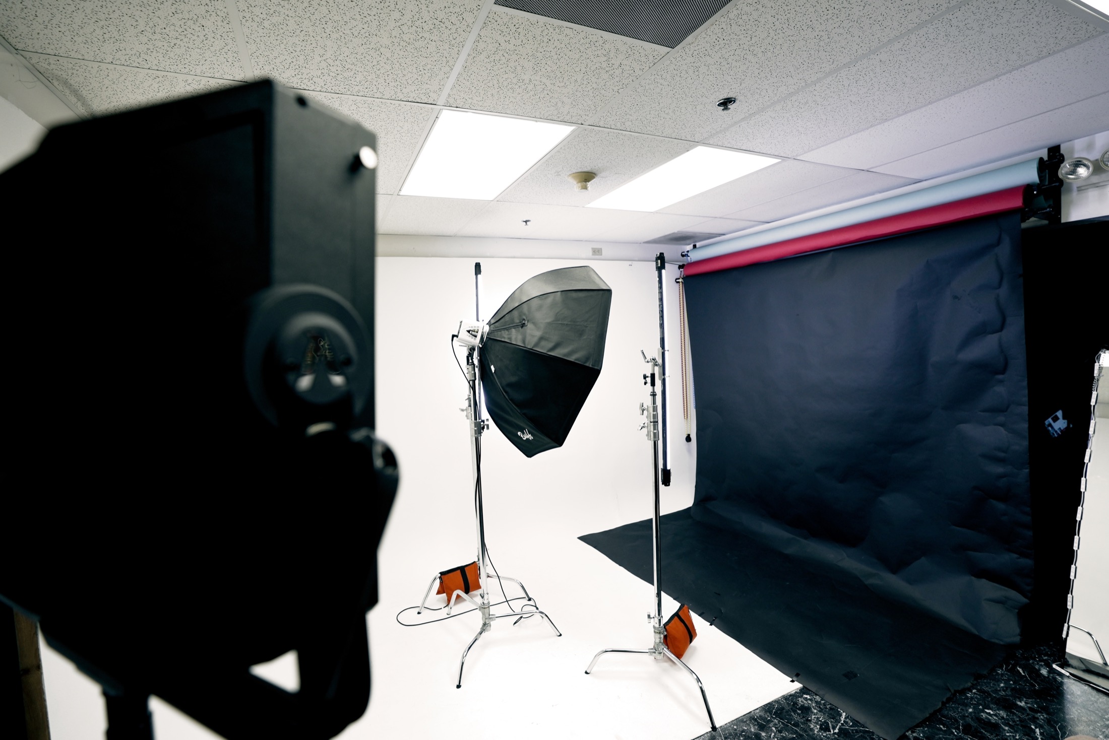 Photo studio lighting setup at All In Studios